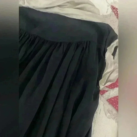 Luukaa Lightly Sheer High Low Tunic Dress Contrast High Collar Sleeve Black 6 - Picture 8 of 10